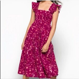 Hill House Fuchsia Floral Midi Dress